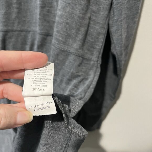 Prana Long Sleeve Shirt Women’s Large Gray Tunic Ruched Viscose Athleisure - Picture 5 of 9